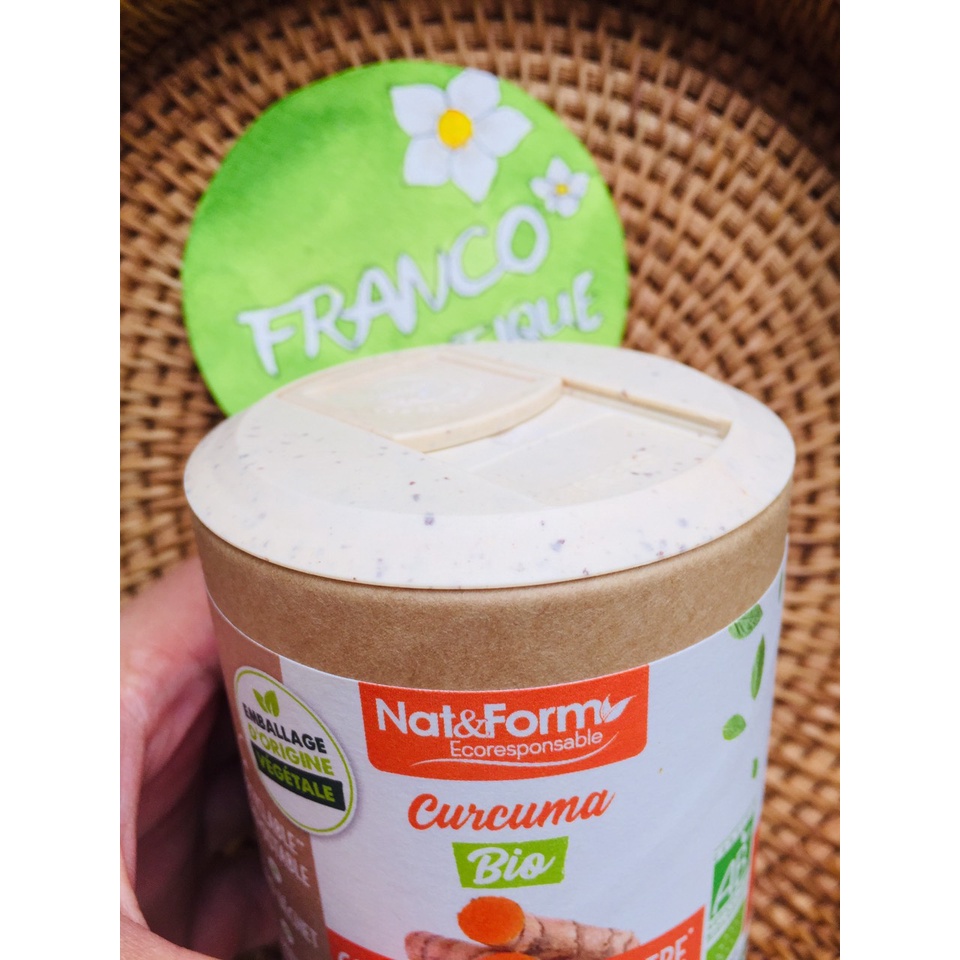 Viên uống tinh bột nghệ hữu cơ Curcuma Bio Nat Form - Nội địa Pháp hộp 200v