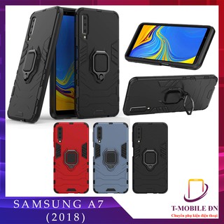 Ốp lưng Samsung A7 2018, Ốp iron man chống sốc kèm nhẫn iring chống xem video bảo vệ camera cho Samsung A7 2018
