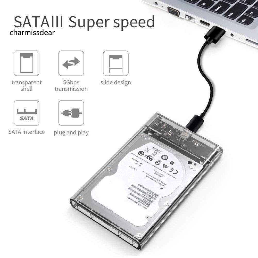 Hộp đựng ổ cứng SSD chuyển đổi Type-C USB 3.1 sang 2.5inch SATA | BigBuy360 - bigbuy360.vn