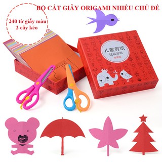 BỘ SÁCH CẮT GIÂY ORIGAMI NHIỀU CHỦ ĐỀ LOẠI 240 TỜ