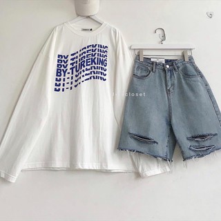 Quần jeans ngố rách 3 line