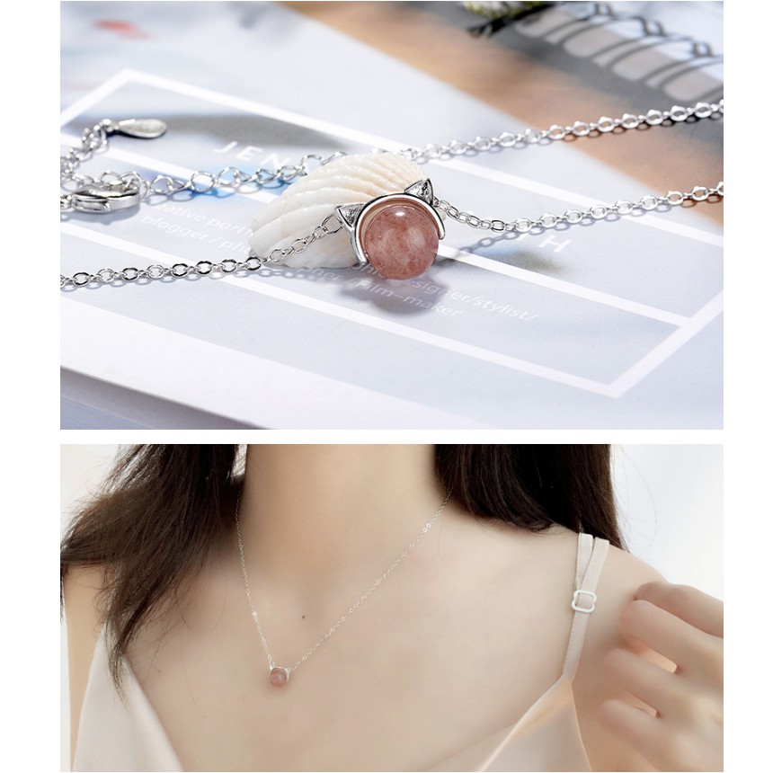 Dây chuyền bạc hạt châu vòng cổ trang sức phụ kiện nữ phong cách Hàn Quốc thiết kế sáng tạo đẹp thời trang