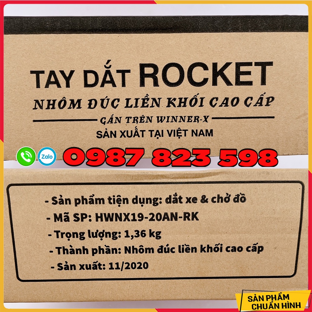 Tay Dắt Winner X 2019 - 2022 - Winner V2,V3 Đúc Gang Nguyên Khối Mẫu Rocket - Full Box, Tay Dắt Winner X 2022, V3