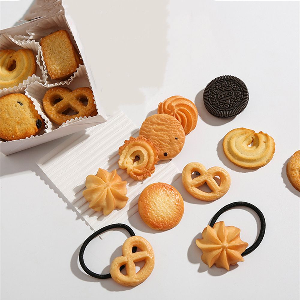 Dây Cột Tóc Co Giãn Hình Bánh Quy Dễ Thương Sáng Tạo