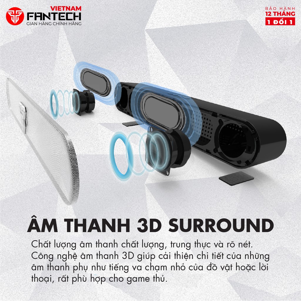 Loa Bluetooth Có Đèn LED Nháy Theo Âm Bass FANTECH BS150 Hỗ Trợ Thẻ Nhớ TF và USB -  Hàng Chính Hãng