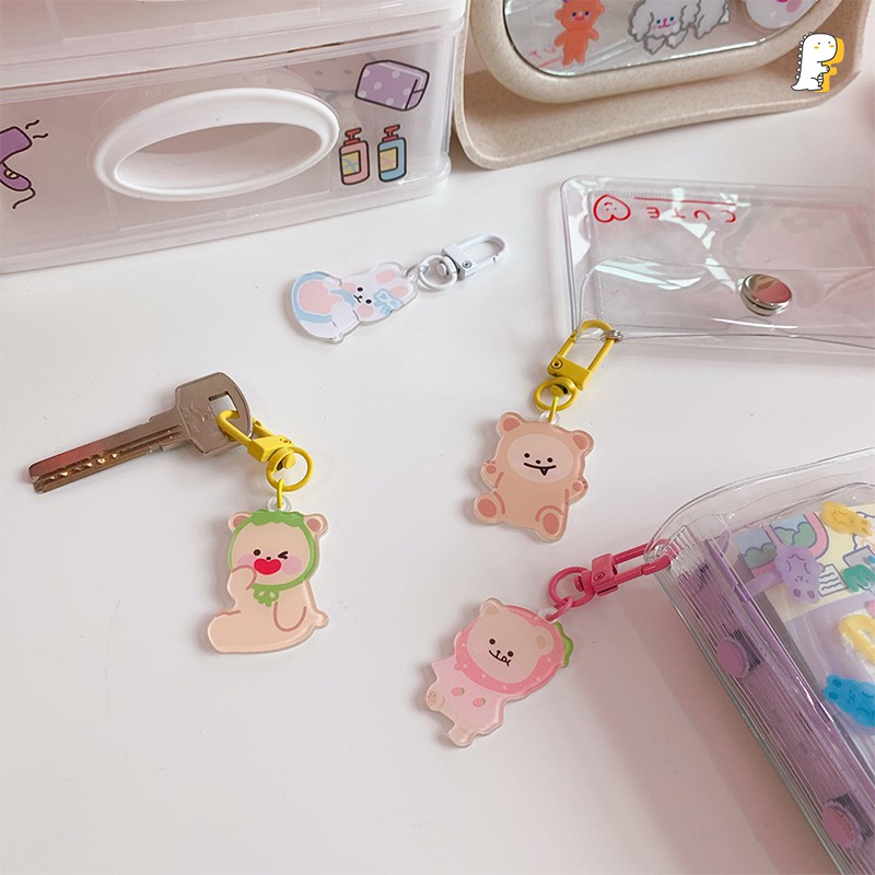 Móc khóa mica Hoạt hình móc sơn màu