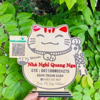 Bảng số tài khoản ngân hàng, mã QR, thanh toán, tên shop khắc theo yêu cầu