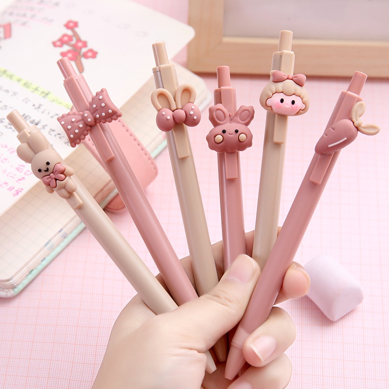Bút Mực Gel Dạng Nhấn Hình Thỏ Hoạt Hình Dễ Thương Phong Cách Nhật Bản Cho Học Sinh/Văn Phòng