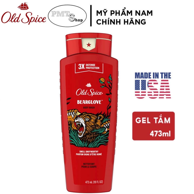 Sữa tắm nam Gel Old Spice Bearglove 473ml