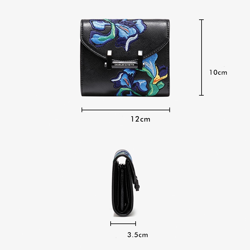 Ví Gấp Cnk22 Dáng Ngắn Thêu Họa Tiết Xinh Xắn Cho Nữ 10770206