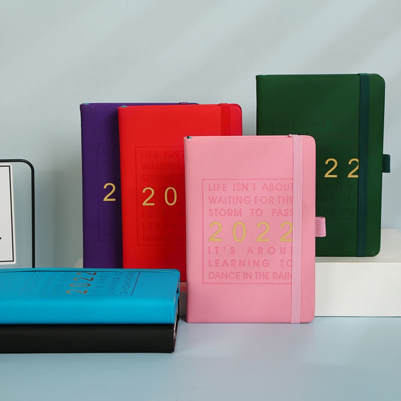 Sổ tay lên kế hoạch 12 tháng năm 2022 bìa da mềm tinh tế có đai giữ tiện lợi