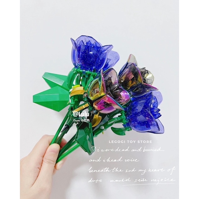 Đồ chơi xếp hình Legogi HOA PHANTOM ROSE TÍM ĐỎ mô hình lắp ghép quà tặng bạn nữ