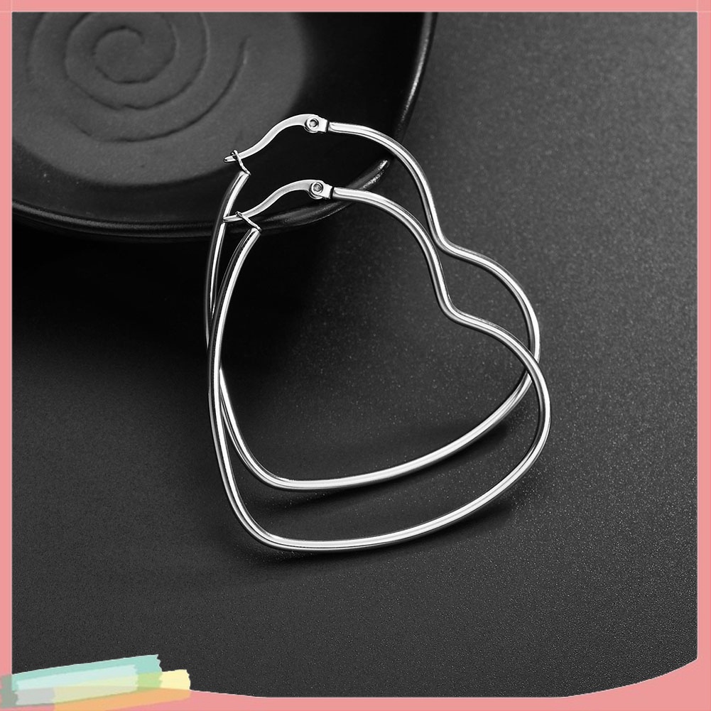 Bông Tai Hình Trái Tim Lớn Hợp Thời Trang Cho Nữ