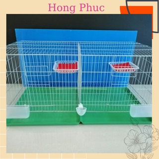 Lồng chim, chuồng nuôi chim, lồng 2 ngăn thép mạ kẽm 4.2 kg, 3.2kg đủ phụ kiện gồm : 2 máng ăn, 2 máng uống, 2 ổ đẻ