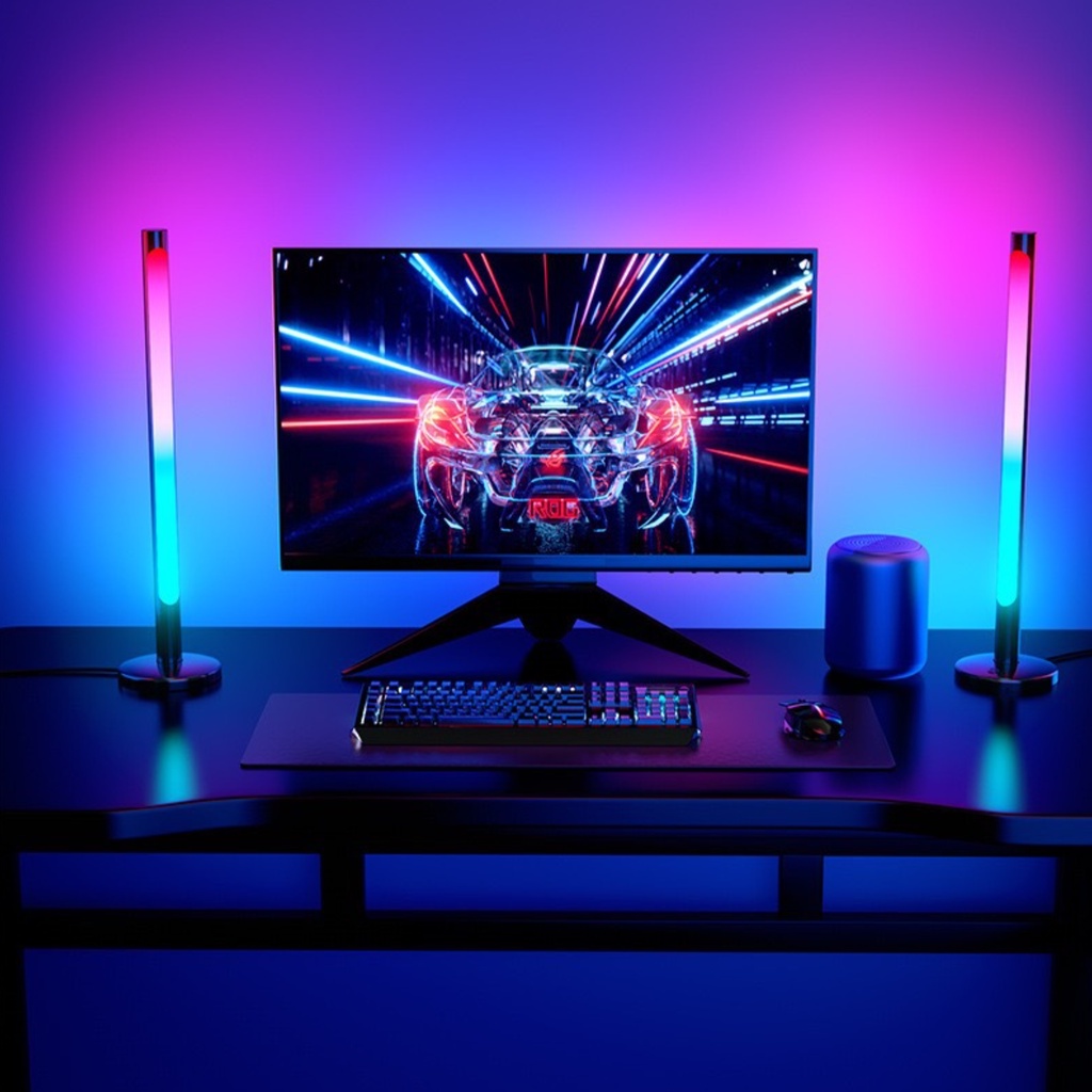 BỘ THANH LED RGB NHÁY THEO NHẠC F201 37CM ĐIỀU KHIỂN TRANG TRÍ LED SIÊU ĐẸP