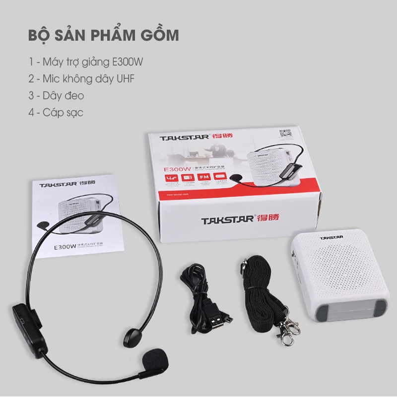 Máy trợ giảng Takstar E300w cao cấp, Công suất 10W,cho giáo viên,hướng dẫn viên, bán hàng...CHÍNH HÃNG