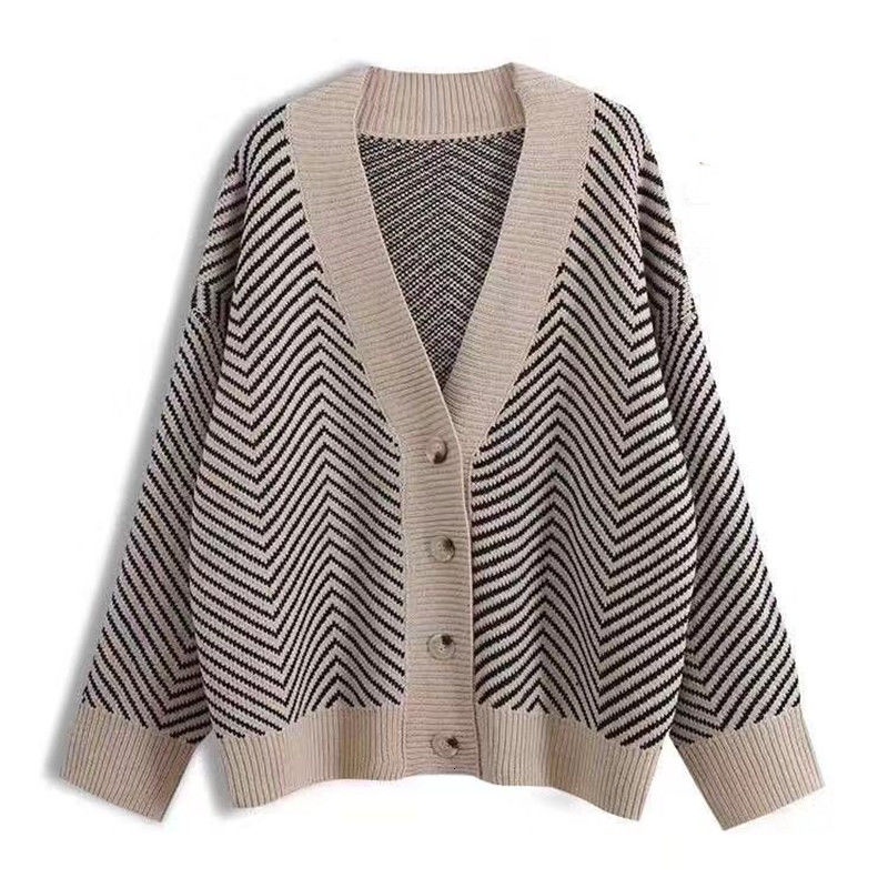 Áo khoác cardigan tay dài kẻ sọc