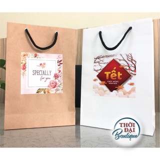 10 TÚI GIẤY KRAFT TRẮNG TẶNG QUÀ (20 x 30 x 8 cm)