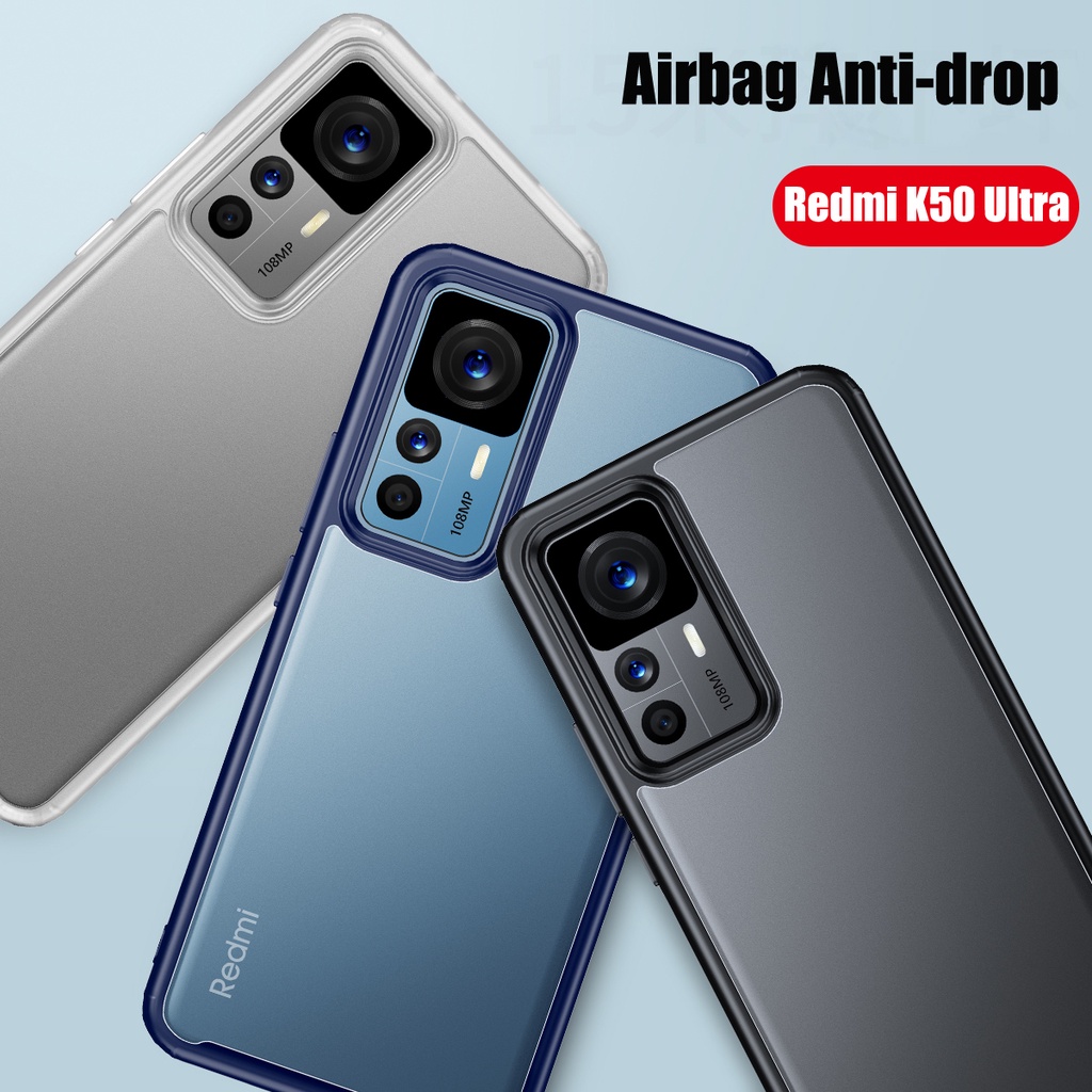 Ốp Điện Thoại Nhựa Cứng Trong Suốt Bề Mặt Nhám Có Góc Chống Sốc Cho Redmi K50 Ultra K50 Pro K40s K40 Pro Plus