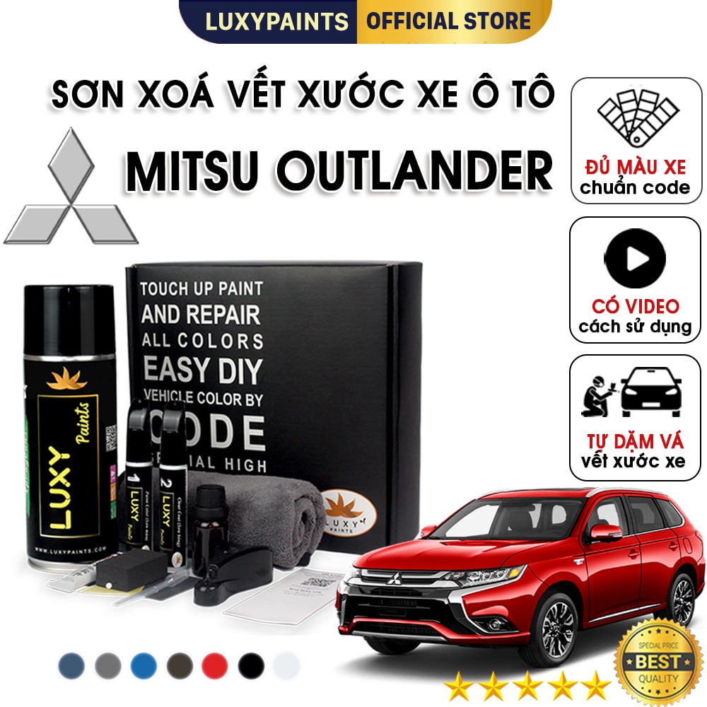 Sơn xóa vết xước xe ô tô Mitsubishi Outlander LUXYPAINTS, màu chuẩn theo Code dễ sử dụng độ bền cao - LP01MIOU