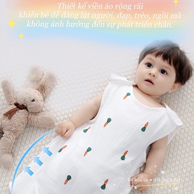 Túi ngủ vải xô organic/ muslin 6 lớp 💝CHỌN MẪU - CHỌN QUÀ💝 quần áo trẻ em dành cho mùa hè, an toàn cho bé.