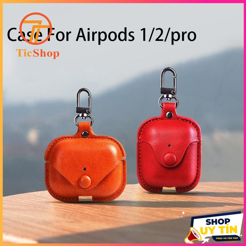 BAO DA BẢO VỆ CHO AIRPOD 2 VÀ 1 KÈM MÓC KHÓA THỜI TRANG SANG TRỌNG