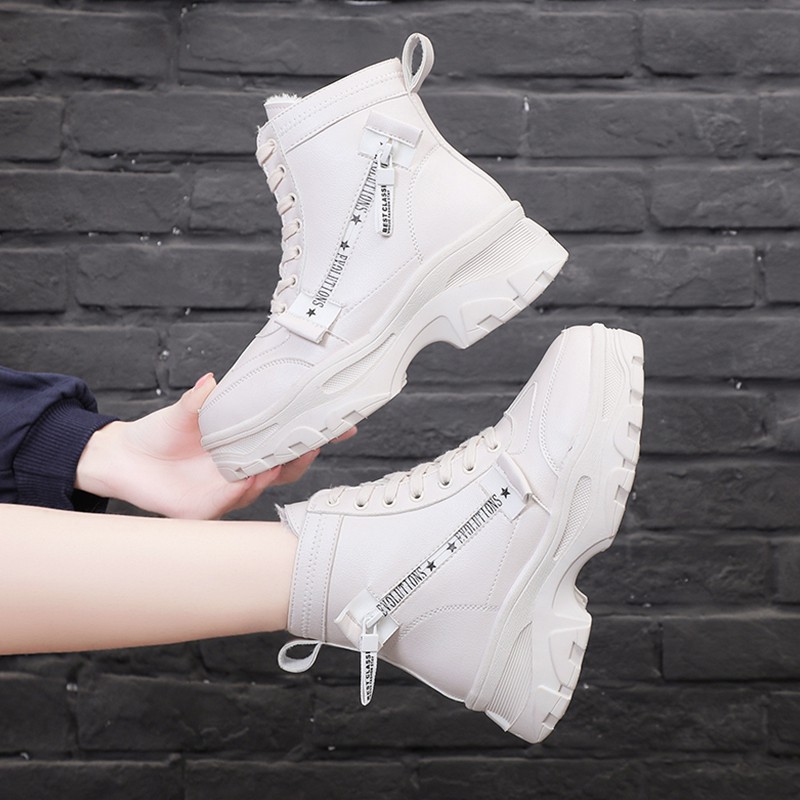 Bốt martin cổ cao lót lông dày cực cá tính dành cho nàng năng động bốt xinh dáng đẹp Ulzzang L57 | BigBuy360 - bigbuy360.vn