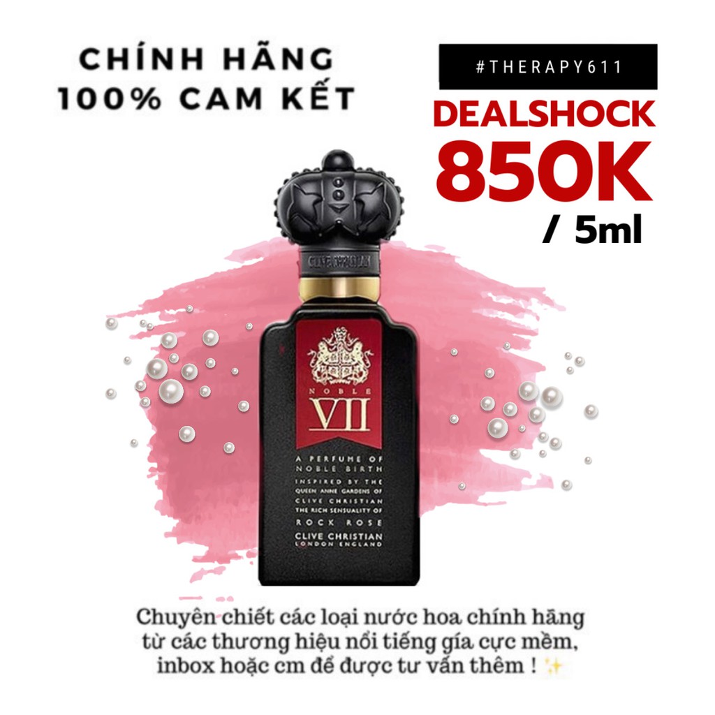 [Mã 1512FMCGSALE1 giảm 10% đơn 250K] [𝗦𝗔𝗟𝗘]..::✨Nước hoa dùng thử Clive Christian VII Rock Rose 5ml/10ml/20ml