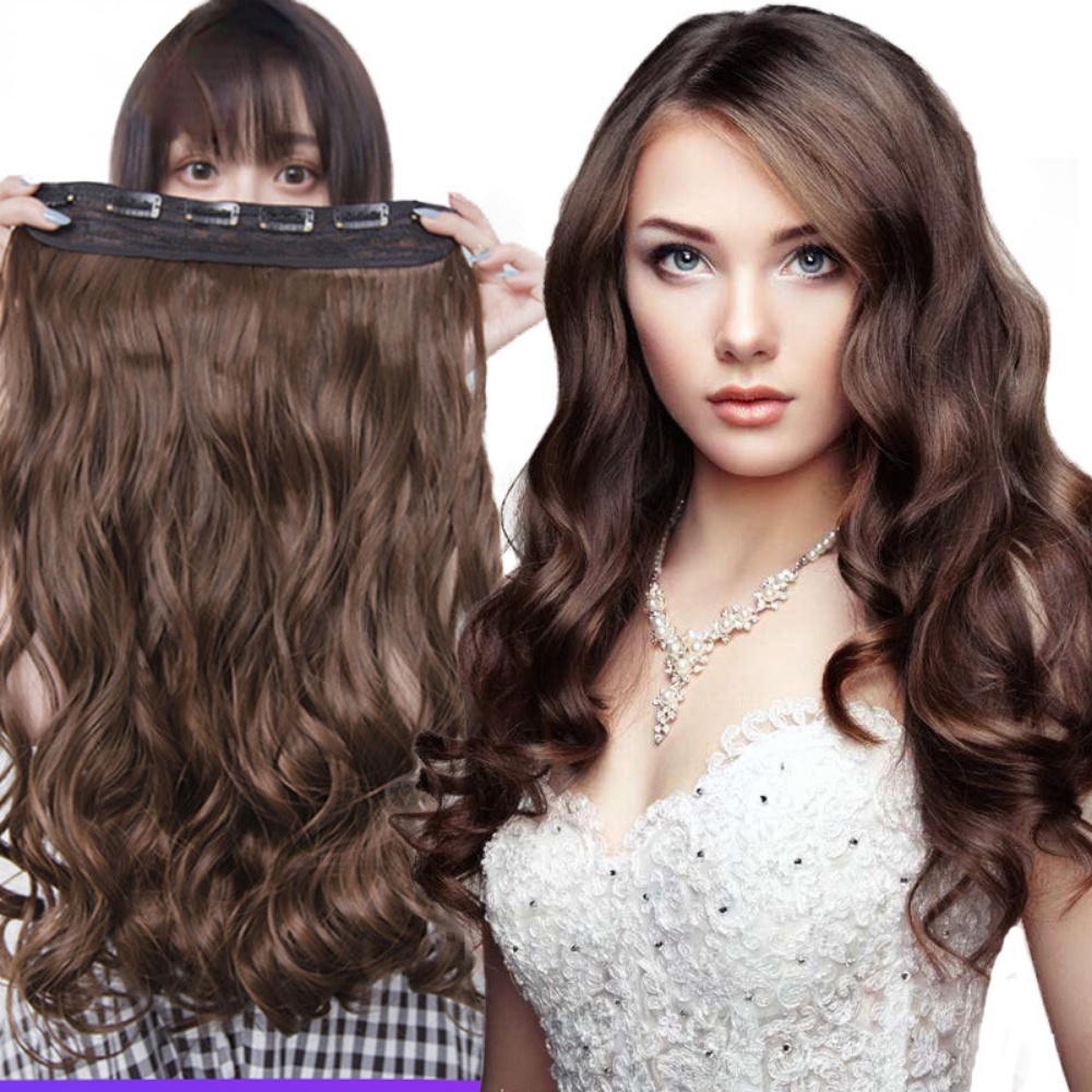 Bộ Tóc Giả Dài Xoăn Tự Nhiên Thời Trang Cho Nữ