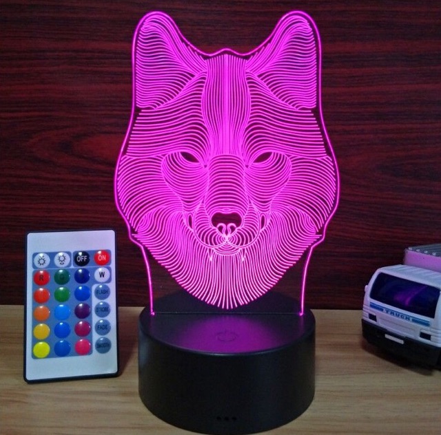 Đèn led 3d để bàn RGB có remote đk từ xa