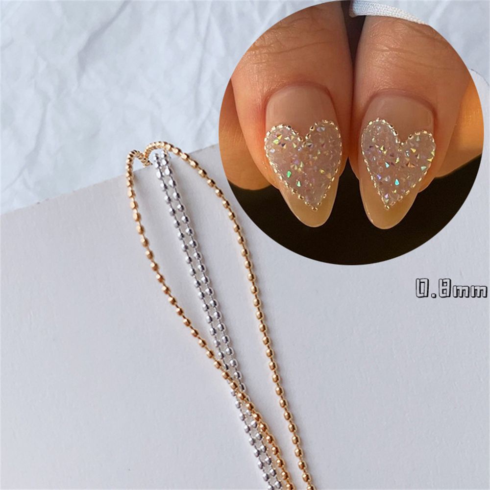 Chuỗi Dây Xích Kim Loại 0.8mm Nhiều Màu Dùng Trang Trí Móng Tay Nghệ Thuật
