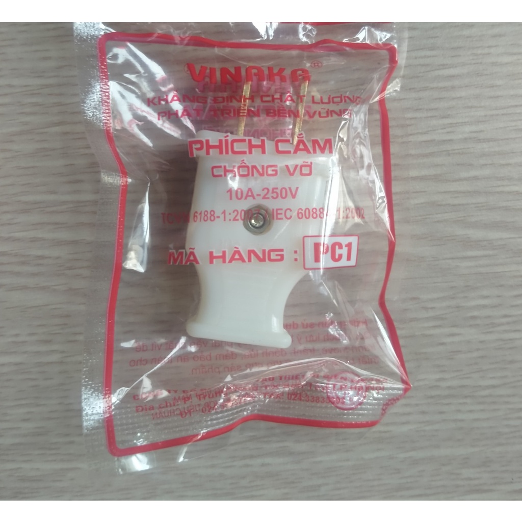 Phích Cắm Chân Dẹt 10A, Phích Cắm Âm 10A Vinaka