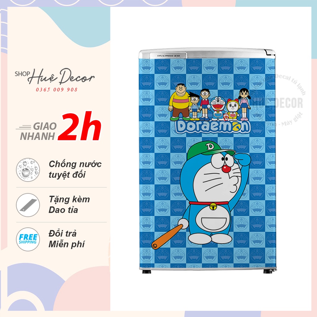 Miếng dán tủ lạnh mini Doraemon (Chất liệu cao cấp)