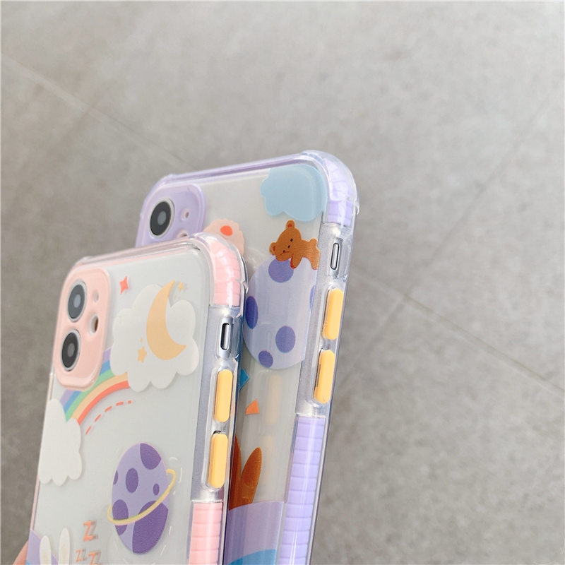 Ốp iphone -Ốp lưng Gấu thỏ vũ trụ cầu vồng trong 4 góc 6/6splus/7/8/7plus/8plus/x/xs/xsmax/11/11promax - Awifi Case V4-9 | BigBuy360 - bigbuy360.vn