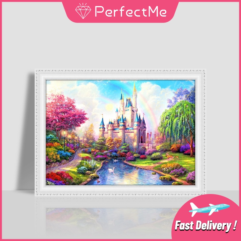 Bộ Tranh Đính Đá 5D Tự Làm Hình Cô Gái Mưa Rơi 40x30cm Trang Trí Nhà Cửa