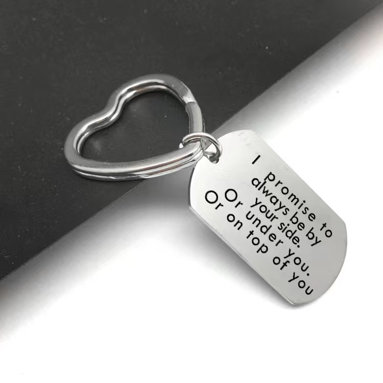 Móc Khóa Kim Loại Khắc Chữ I Promise To Always Be Your Side
