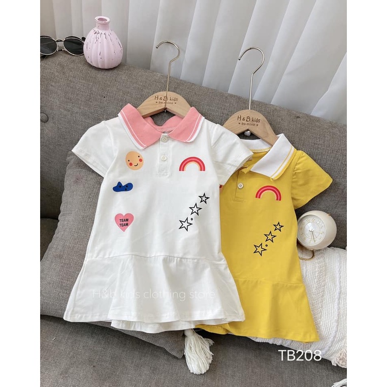 Váy cotton cộc tay dáng đuôi cá cực xinh cho bé gái