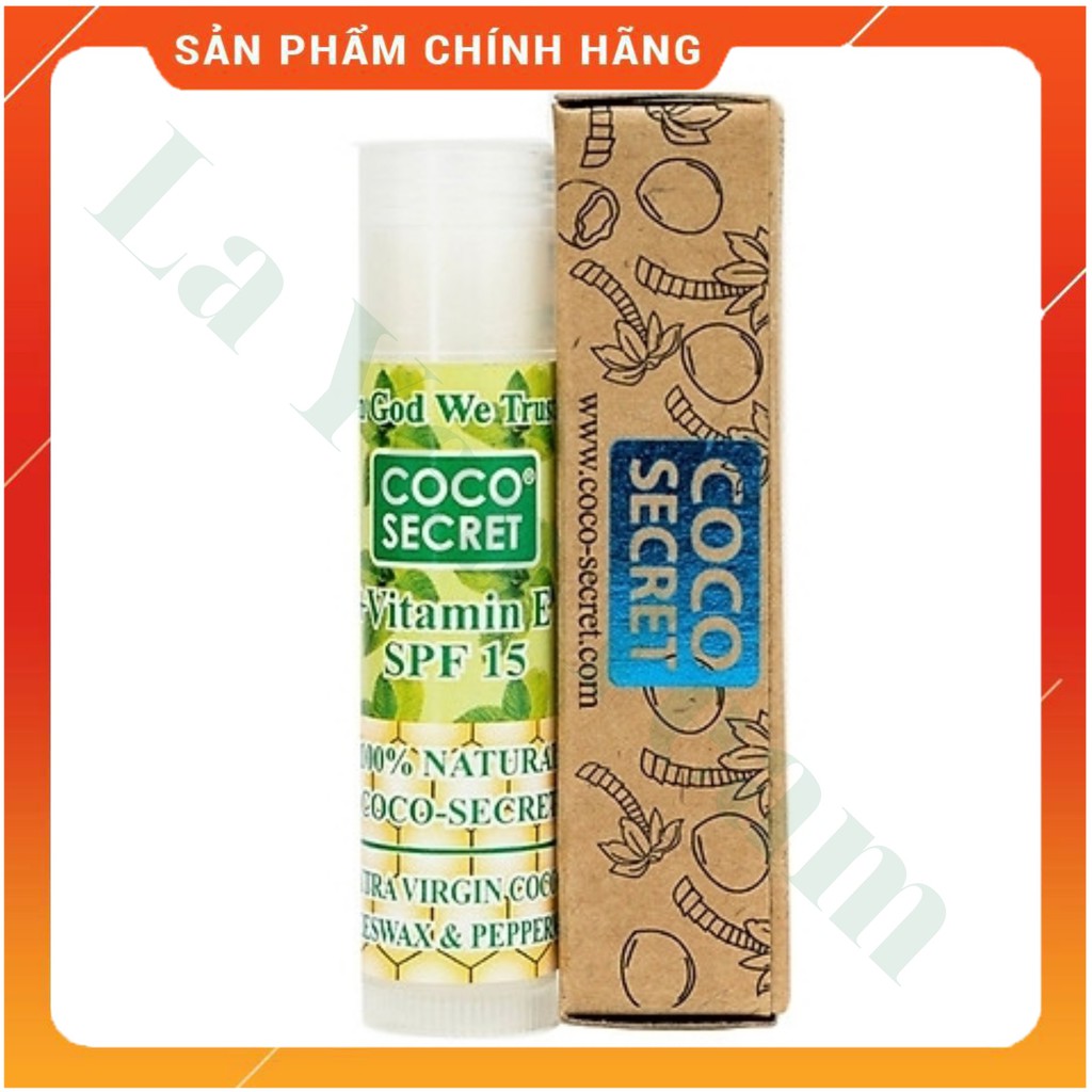 Son Dưỡng Môi ⚡️𝐅𝐑𝐄𝐄 𝐒𝐇𝐈𝐏⚡️Tinh Dầu Dừa Sáp Ong Vitamin E Coco Secret 5g Mềm Mượt Môi