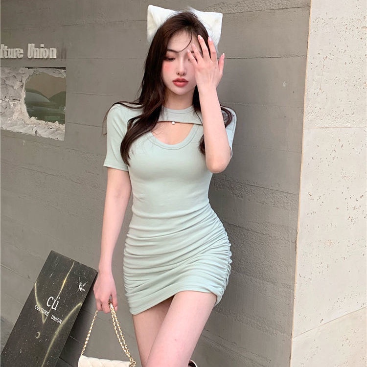 Đầm Giả Hai Mảnh Thiết Kế Khoét Lỗ Phong Cách Mới Mùa Hè Quyến Rũ Cho Nữ