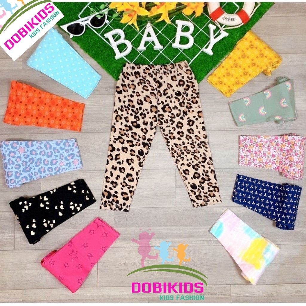 [GIÁ SỈ] Set 5 quần legging 100% cotton vải xuất dư co giãn cho bé 10 - 20kg