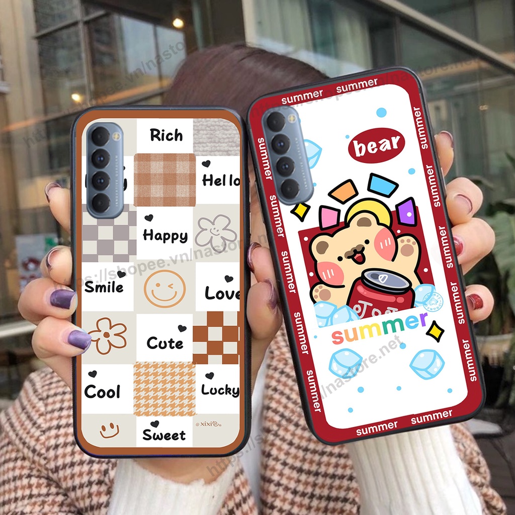Ốp lưng Oppo Reno3 / Reno3 Pro / Reno 3 trái tim hình gấu cute cá tính, giá rẻ, cực bền