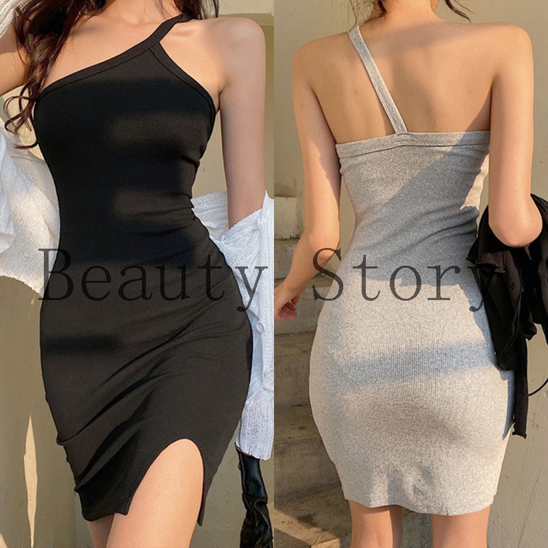 Đầm Hở Lưng Thiết Kế Lệch Tà Nữ Tính