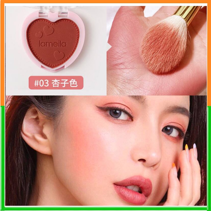 Phấn má hồng Lameila vỏ hình trái tim nhỏ hợp thời trang