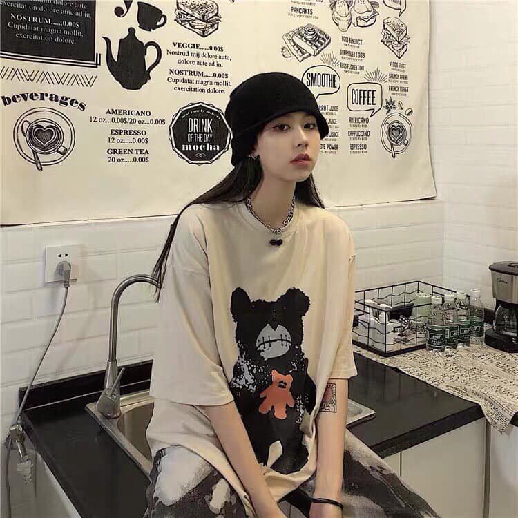 Áo Thun 3158 Gấu Cam Nhỏ PEONYB Unisex [FREESHIP]  Phông form rộng tay lỡ oversize vintage hàn quốc cá tính Ulzzang