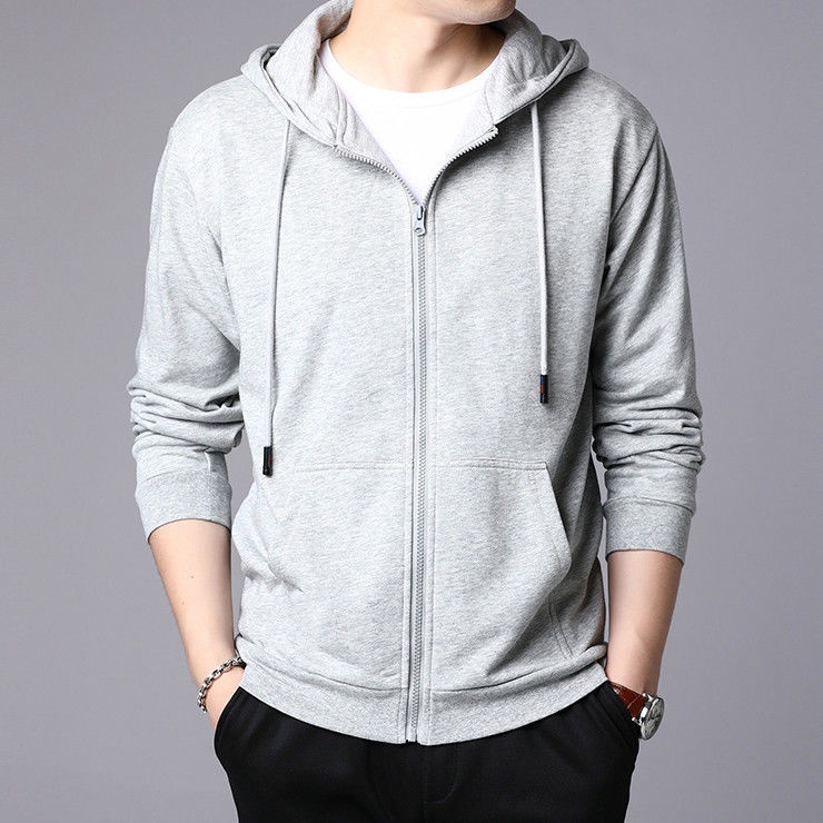 Áo khoác hoodie dáng rộng có khóa kéo thiết kế thời trang cho nam