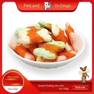 Bánh thưởng cho chó Dr.Dingo (Thịt gà quấn bánh xương) (100gr/túi) Đồ ăn cho chó mèo thú cưng