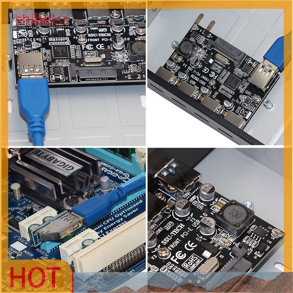 Card Mở Rộng Shibelsss Ssu Fu3401 Pci-E Sang 4 Cổng Usb 3.0 Pci Express Cho Máy Tính Bàn