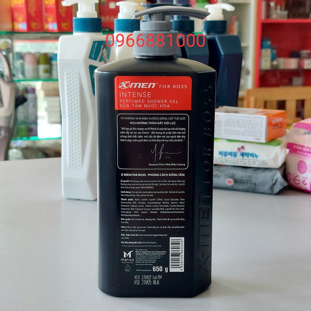 XMEN For Boss Sữa Tắm Nước Hoa 650g Đỏ Intense