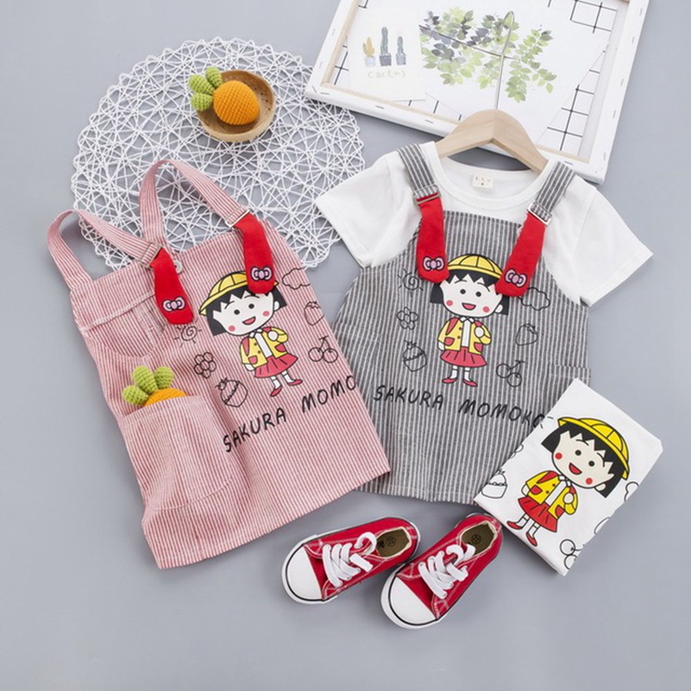 Set áo thun + Quần/ Váy in hình Doraemon đáng yêu cho bé