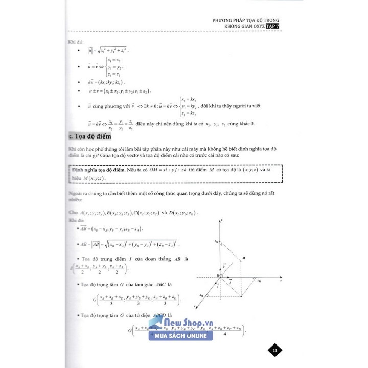 Sách - Top 1 môn Toán tập 7 - Phương pháp tọa độ trong không gian OXYZ